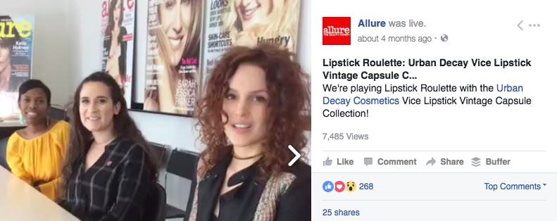 Allure's lipstick review live video screen grab image