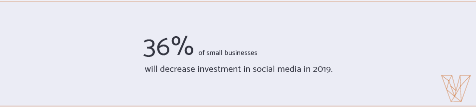 36 percent of small businesses will decrease investment in social media in 2019