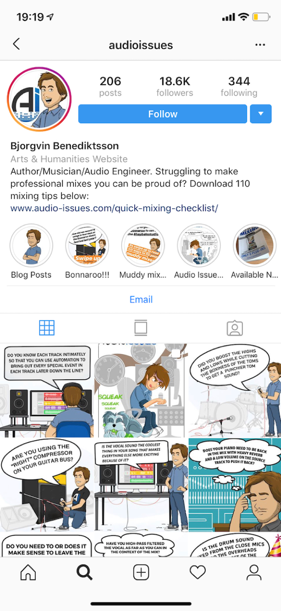 audio issues instagram account