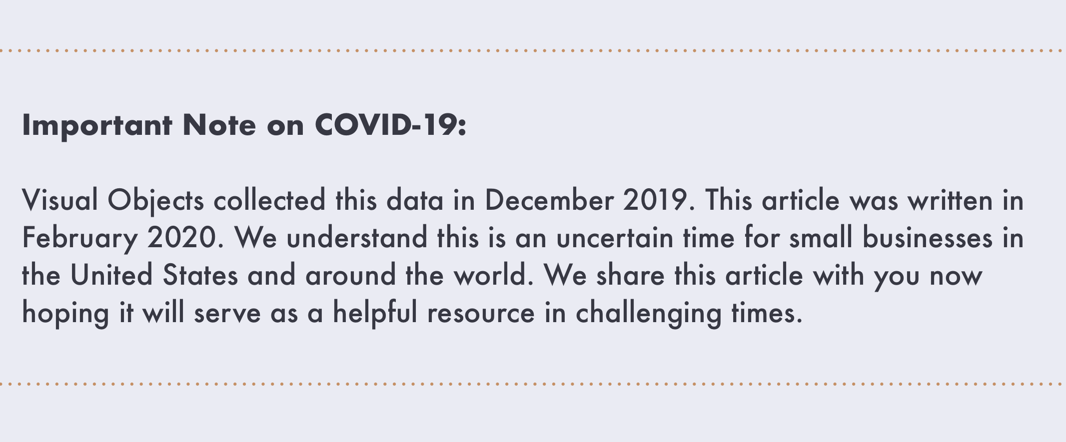 Important Note on COVID-19