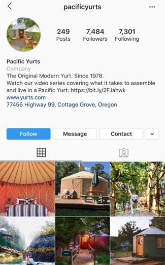 #MyPacificYurt Instagram post