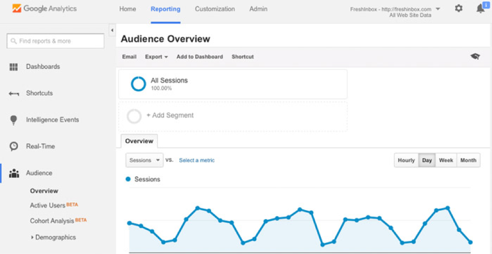 Audience Overview provides a more detailed level of tracking.