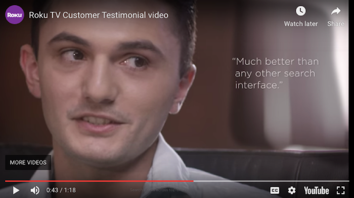 Roku TV customer testimonial video