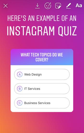 Instagram quiz feature