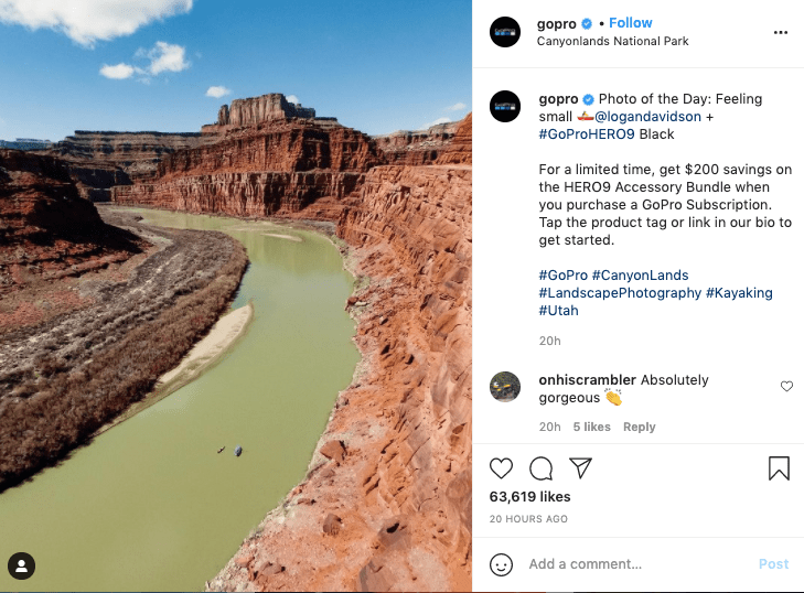 user-generated GoPro Instagram post