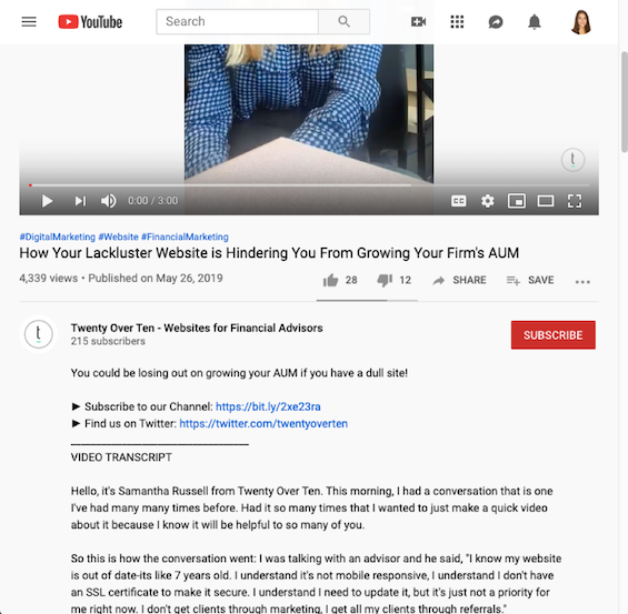 twenty over ten youtube video descriptions