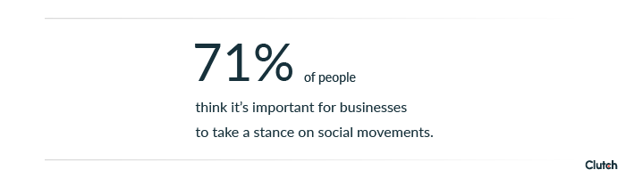 71% of people think it's important for businesses to take a stance on social movements