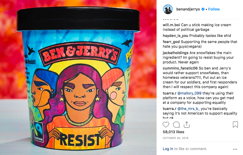 Ben & Jerry's makes clear that it does not support Trump's policies, earning it both praise and criticism.
