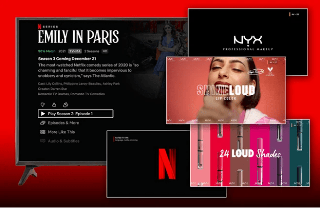 NYX and L'oreal Paris advertise on Emily in Paris