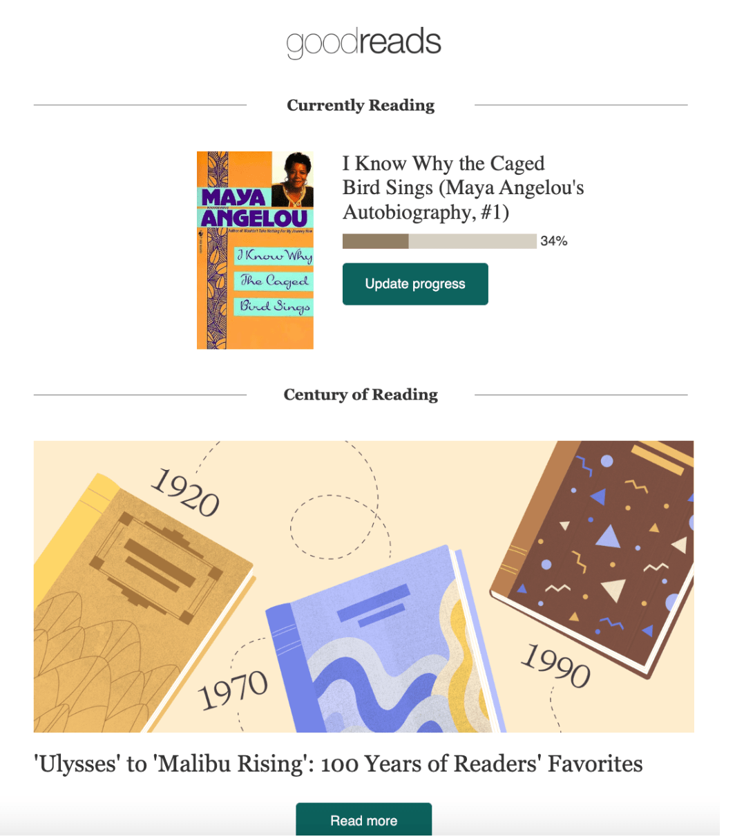 goodreads newsletter