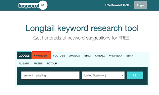 Keywor.io longtail keyword research tool