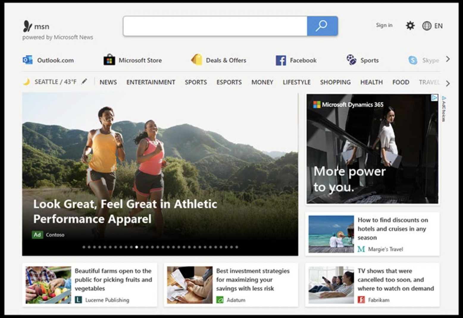 example of native advertising with Microsoft Advertising