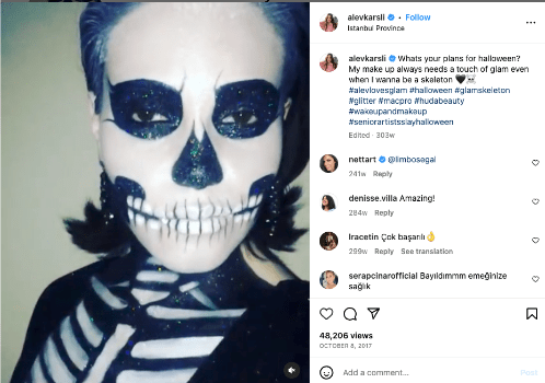 MAC skeleton makeup on Instagram