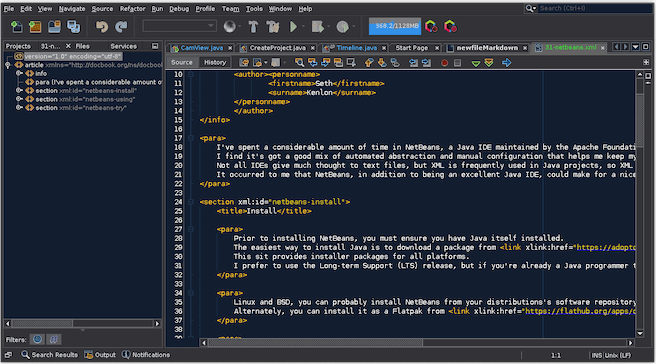 NetBeans Programming environment on windows or Mac view