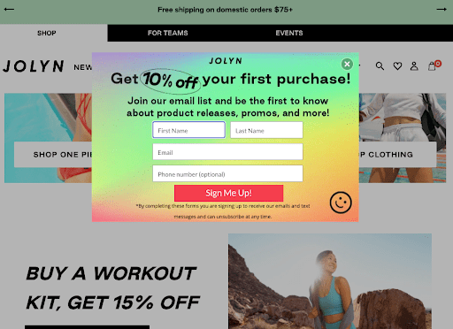Pop-Up Email Leads
