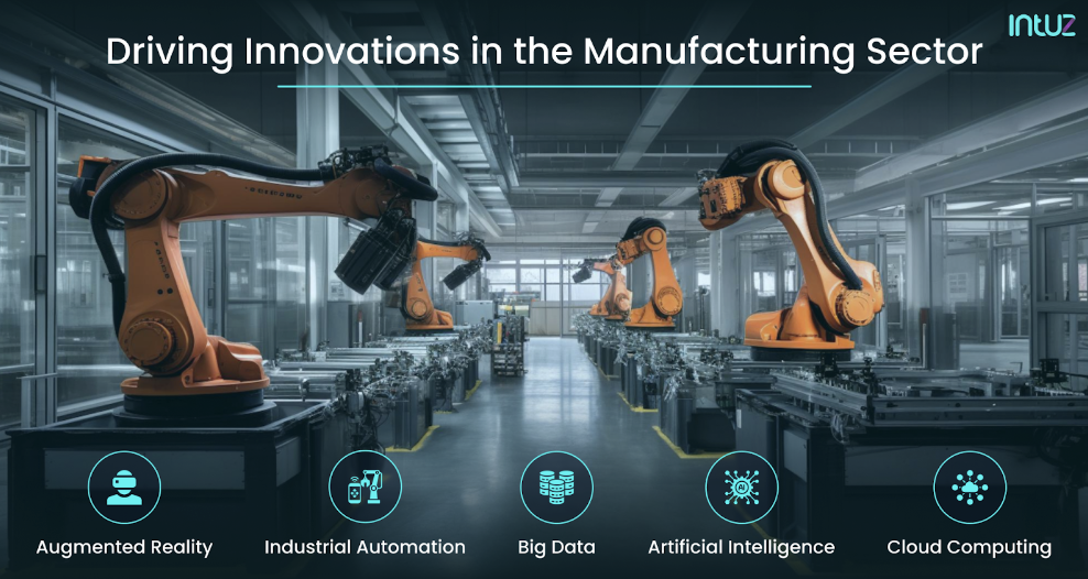 the manufacturing industry benefits from innovations in augmented reality, industrial automation, big data, artificial intelligence, and cloud computing. 