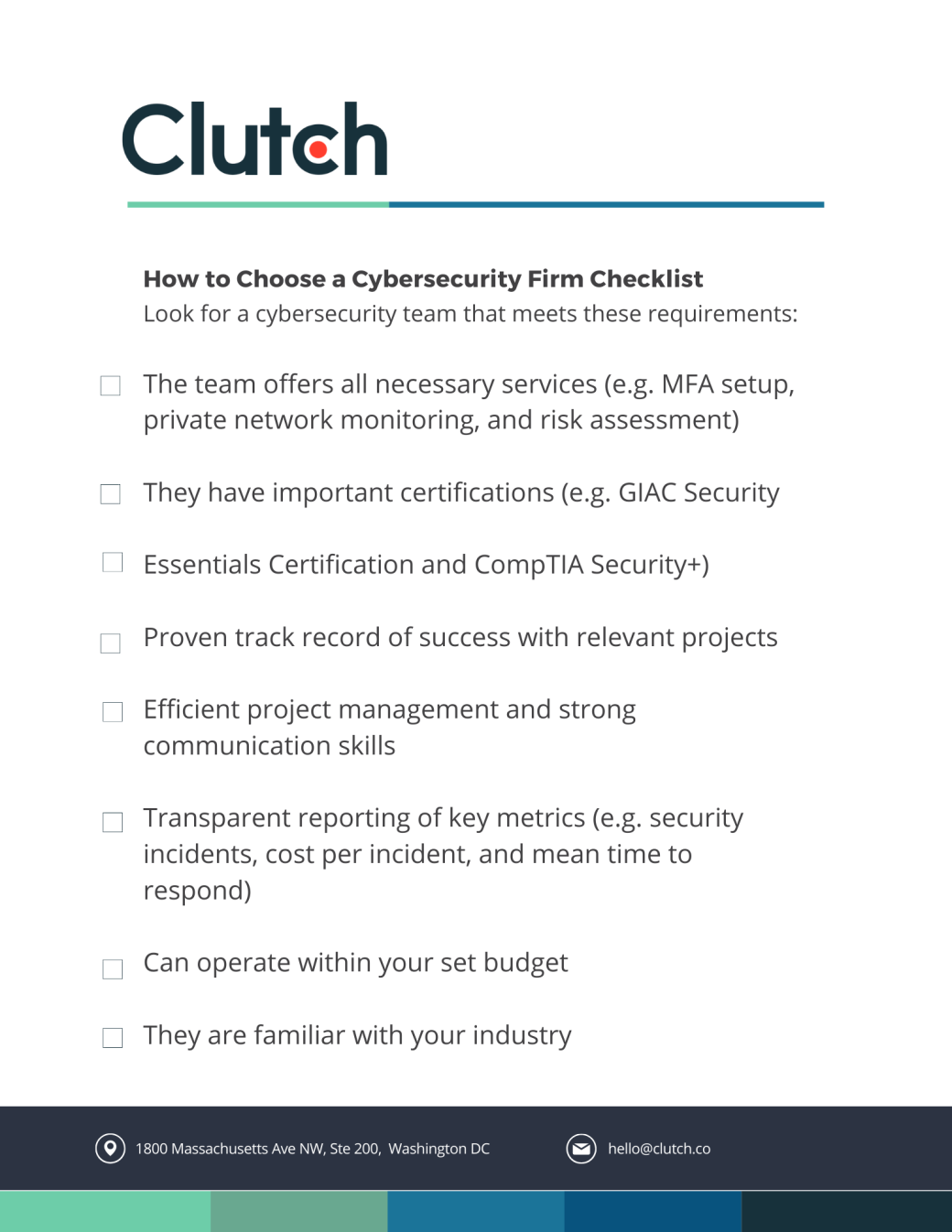 How to Choose a Cybersecurity Firm Checklist