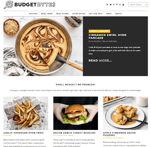 BudgetBytes Homepage