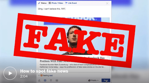 Fake News Stamp on Facebook Post