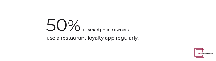 50% of smartphone owners say they regularly use branded restaurant loyalty apps