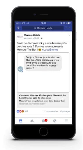 Chatbots in hospitality marketing example