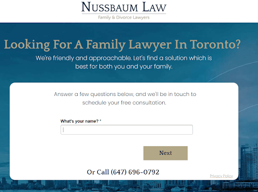 Nussbaum Law Landing Page