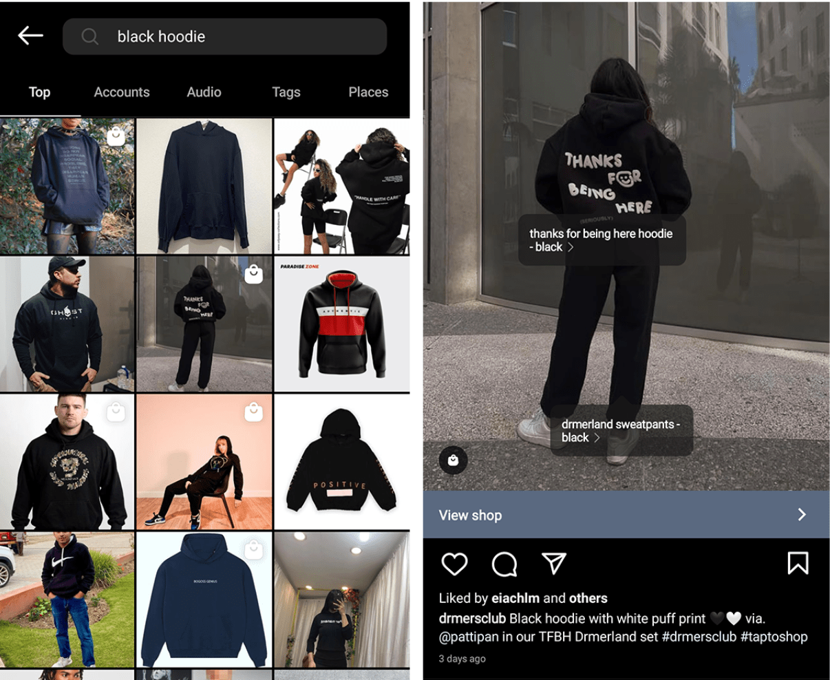 black hoodie instagram