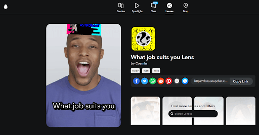 Personalized content for snapchat example
