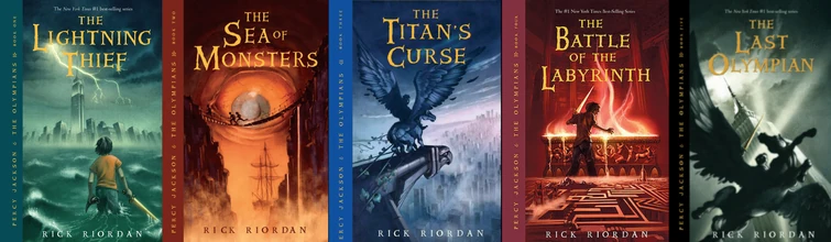 Percy Jackson & the Olympians series book covers