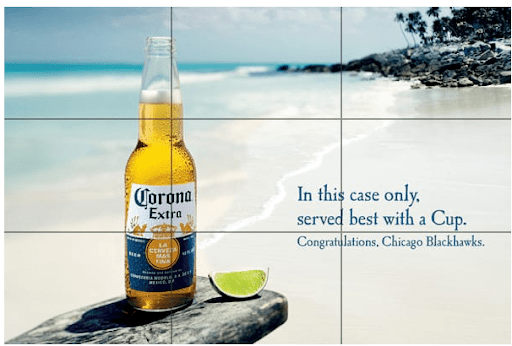 Rule of Thirds Example Corona Ad