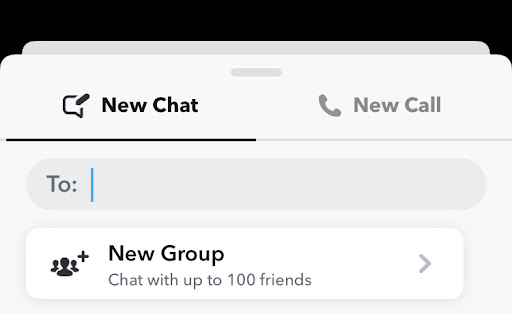 Click "New Group" to start a Snapchat group