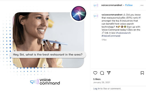 Voice Command Instagram post