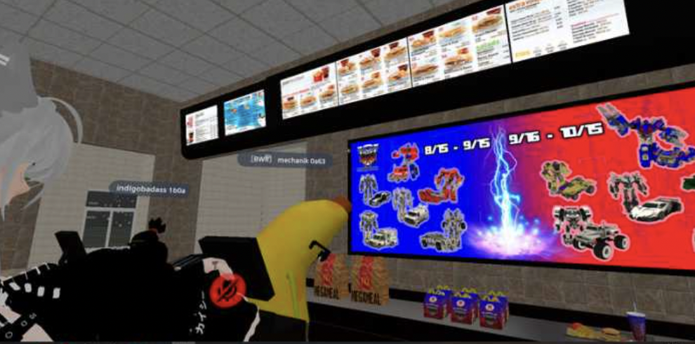 VRChat interior of a McDonalds restaurant 