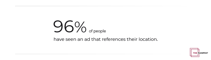 96% of people have seen an ad that references their location.