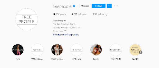 Free People Instagram Profile