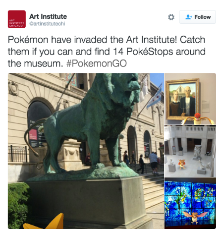 Art Institute of Chicago Tweet about Pokémon 