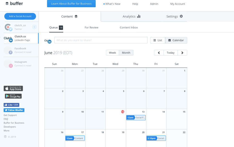 Buffer Calendar