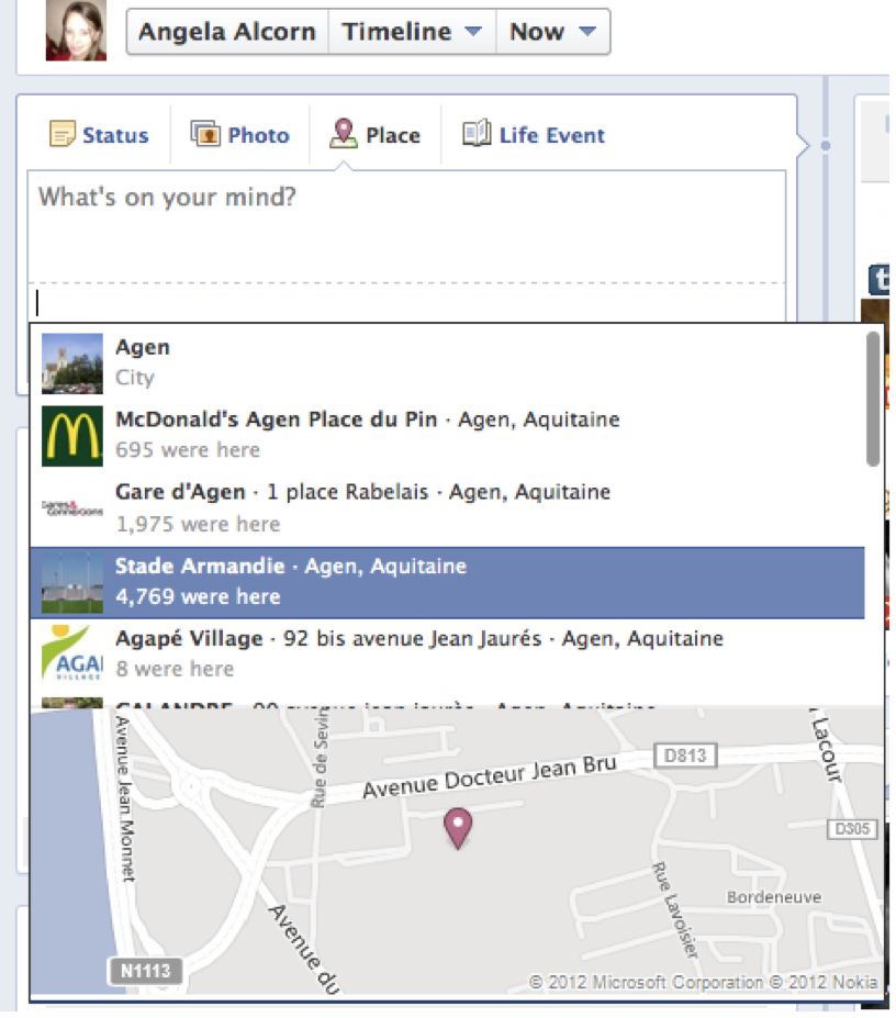 Facebook Geotagging Example