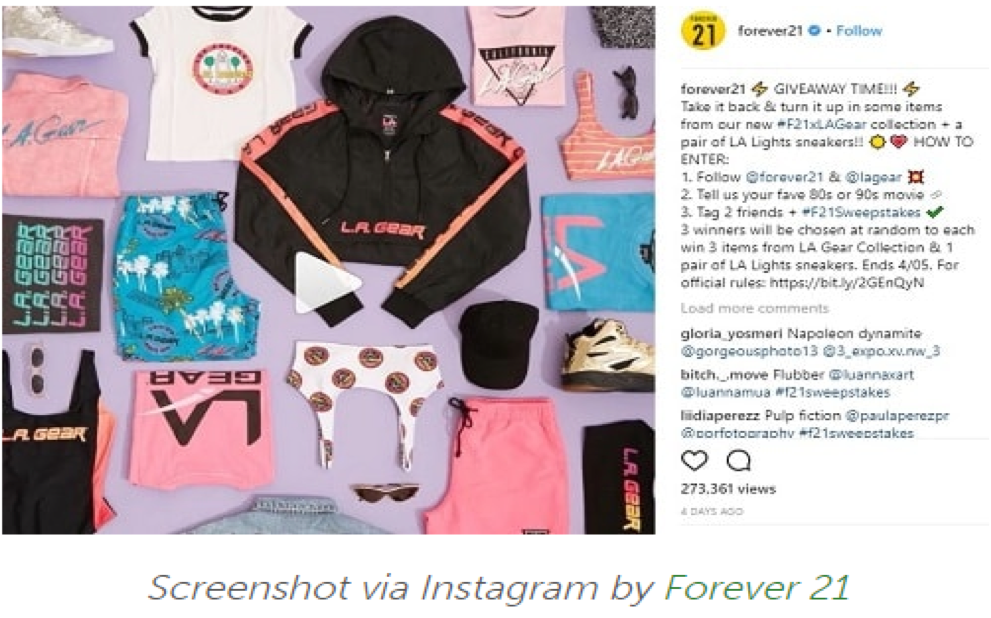 Forever 21 Instagram giveaway
