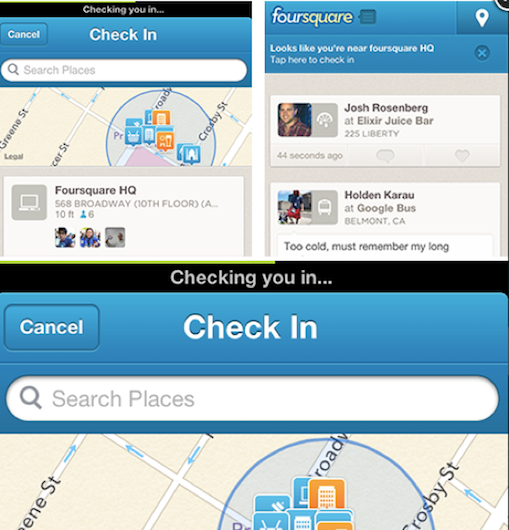 Foursquare Check-In Menu