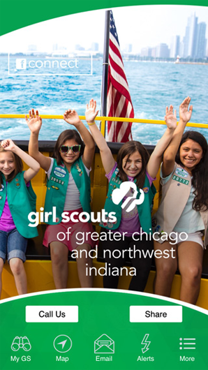 image of the Girlscout app, which is an example of a white label app