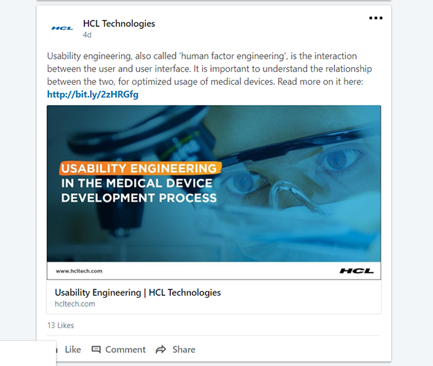 HCL Technologies company page