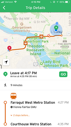 Transit app screenshot 2