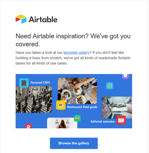 AirTable inspiration email