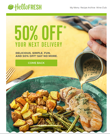 HelloFresh email example