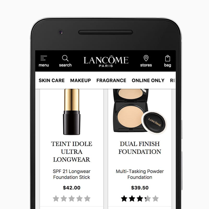 Lancome's progressive web app