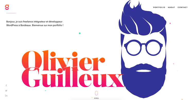 Screenshot of Olivier Guilleux's website