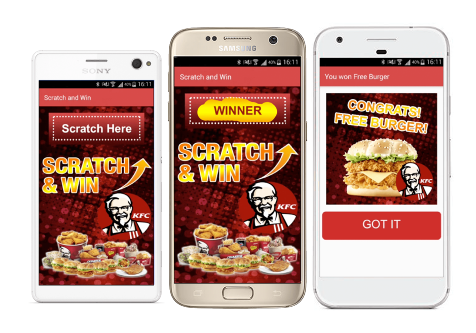 KFC engaged their customers through a digital lottery game on its mobile app.
