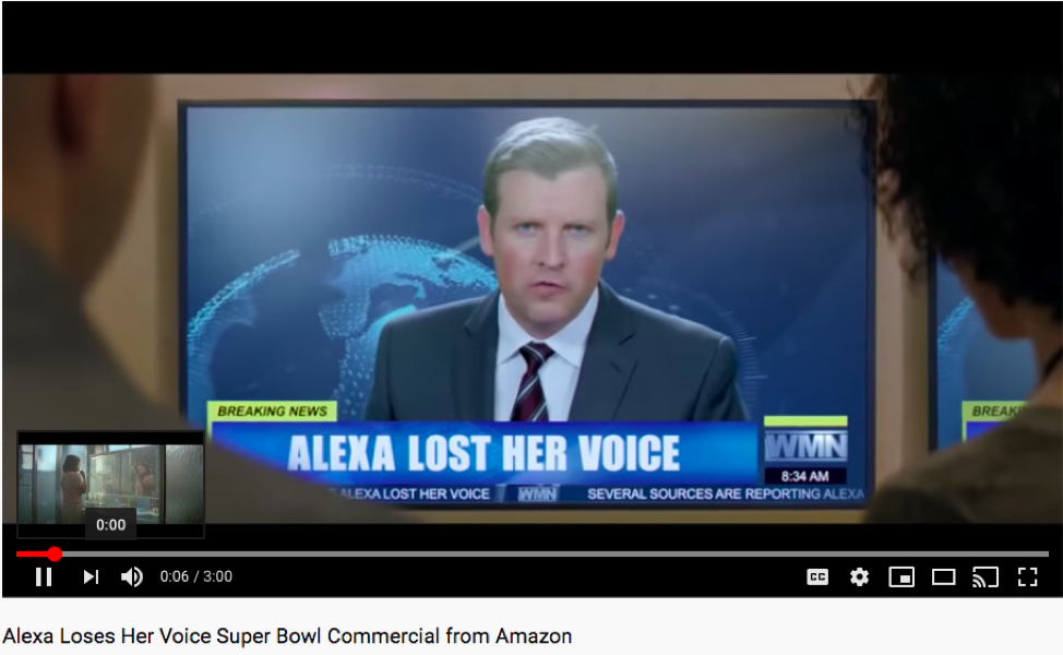 The commercial "Alexa Loses Her Voice" said "Alexa" 10 times, but didn't set off anyone's Amazon Echo.