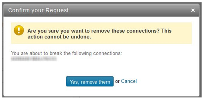 Screenshot of LinkedIn cancel buttons